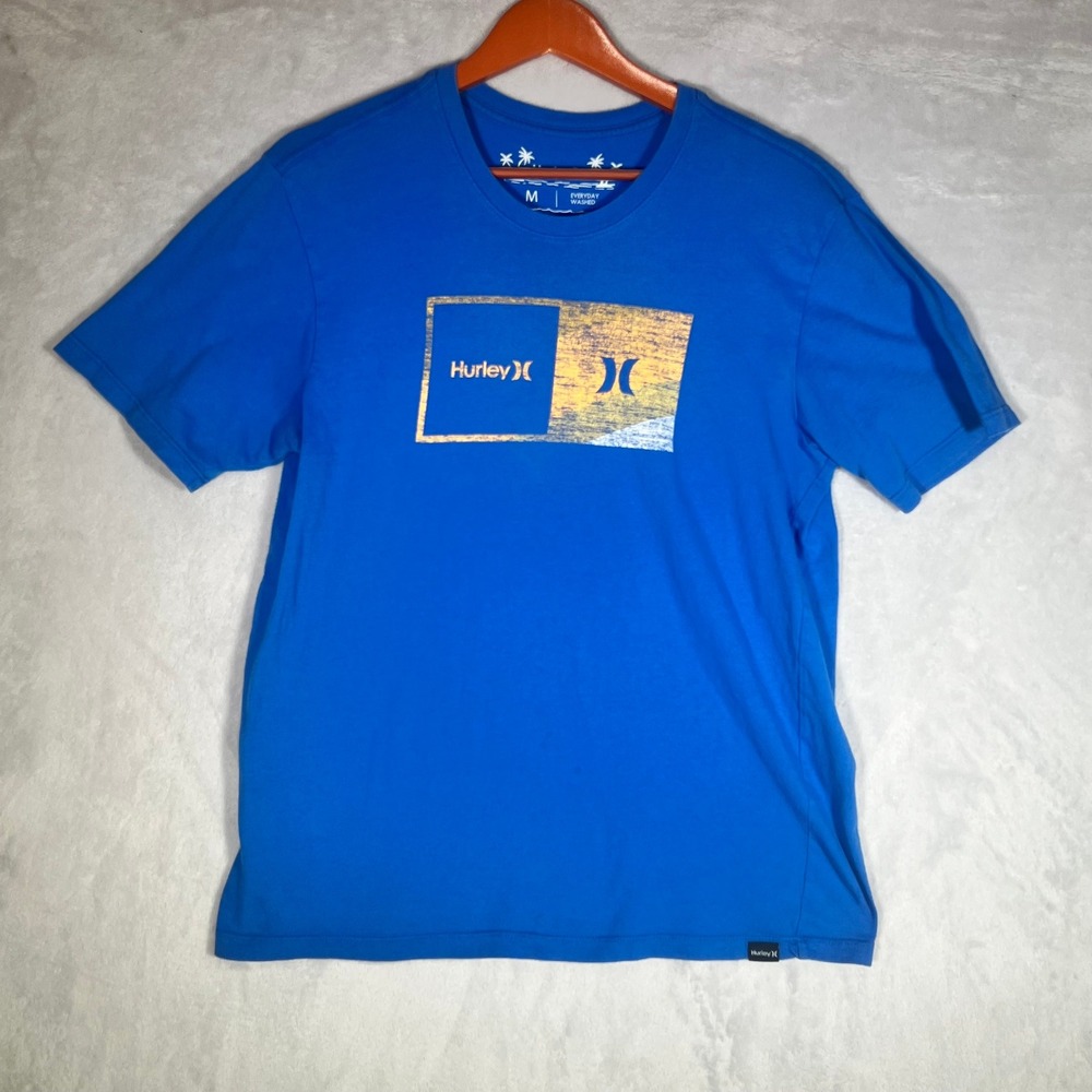 Hurley T-Shirt Mens Size M Blue Everyday‎ Washed Graphic Short Sleeve Crew Neck